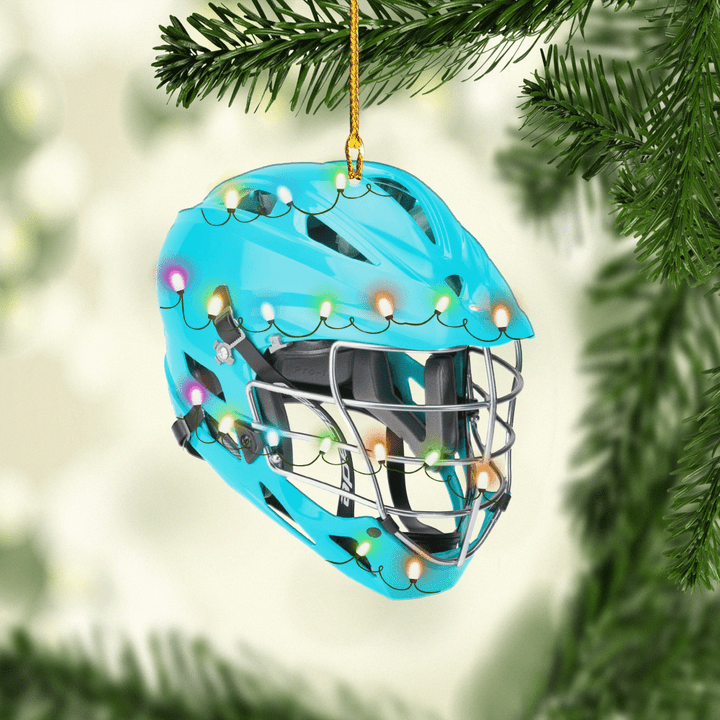 Turquoise Lacrosse Helmet NI2711013XB Ornaments, 2D Flat Ornament