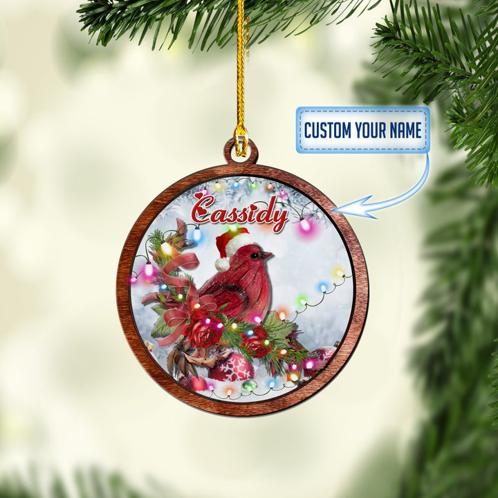Personalized Cardinal Christmas XS051116YJ Ornaments, 2D Flat Ornament