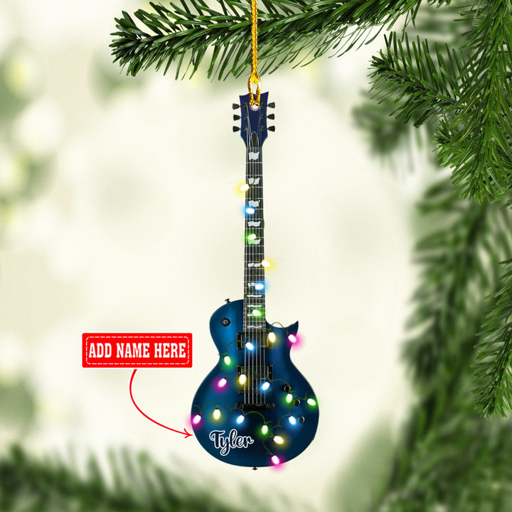 Personalized Blue Guitar NI0212045YC Ornaments, 2D Flat Ornament
