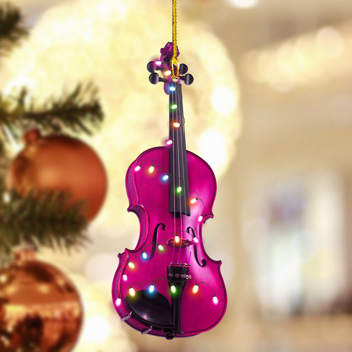 Pink Violin NI1311012XR Ornaments, 2D Flat Ornament