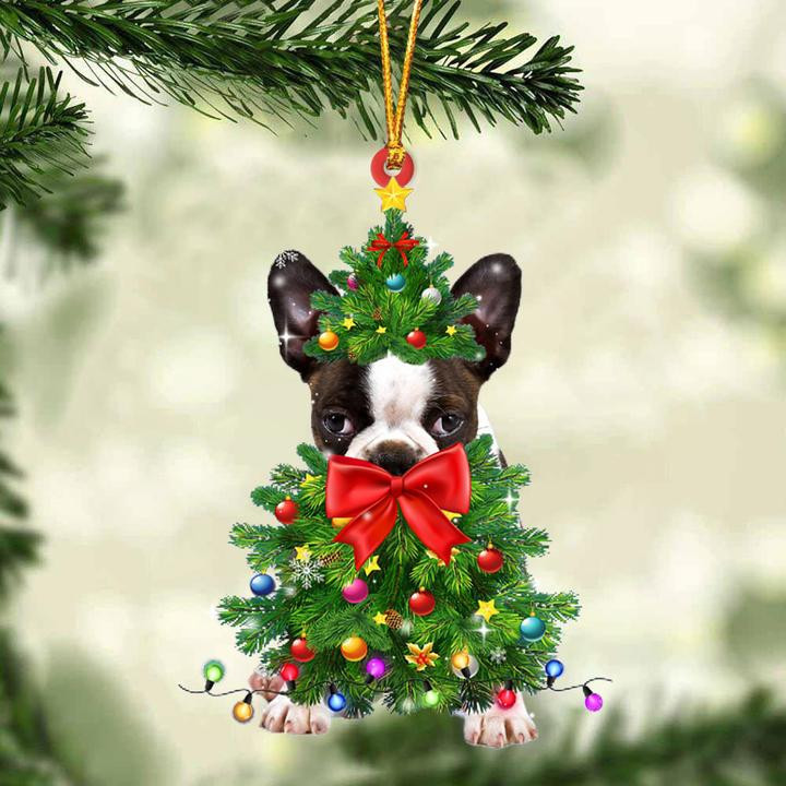 Boston Terrier Christmas Tree NI0112005XR Ornaments, 2D Flat Ornament