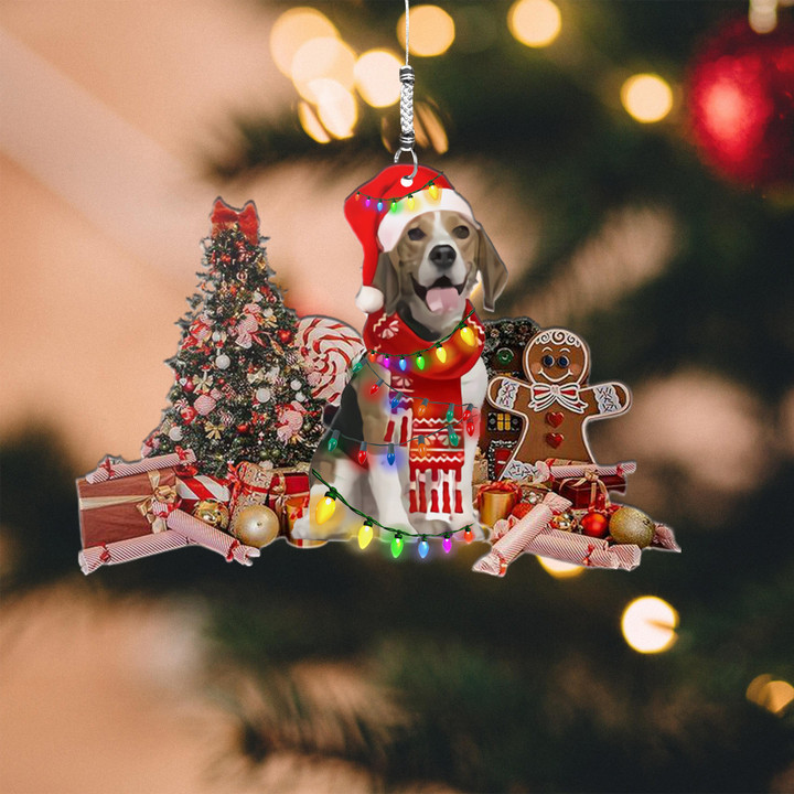 Christmas Beagle NI2710002XR Ornaments, 2D Flat Ornament