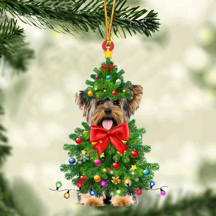 Yorkshire Terrier Christmas Tree NI0112002XR Ornaments, 2D Flat Ornament