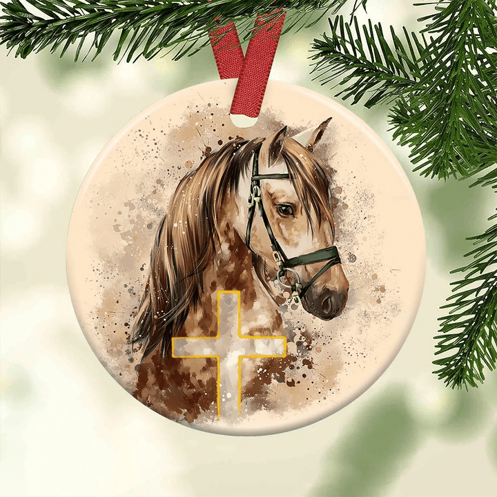 Horse Faith Cross YC0711655CL Ornaments, 2D Flat Ornament