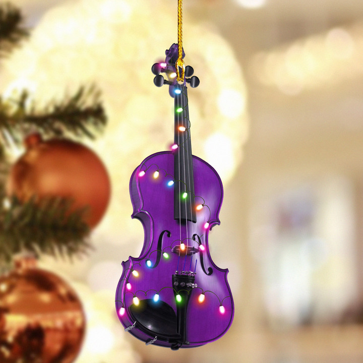 Purple Violin NI1311011XR  Ornaments, 2D Flat Ornament