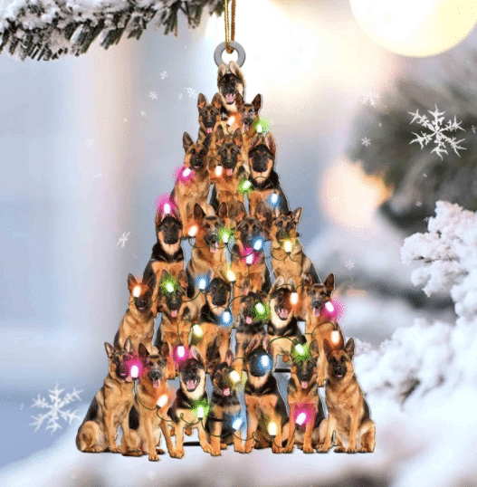 German Shepherd Christmas YC0811179CL Ornaments, 2D Flat Ornament