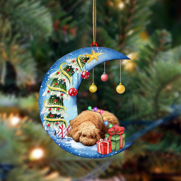 Poodle Sleep On The Moon Christmas YC0711073CL Ornaments