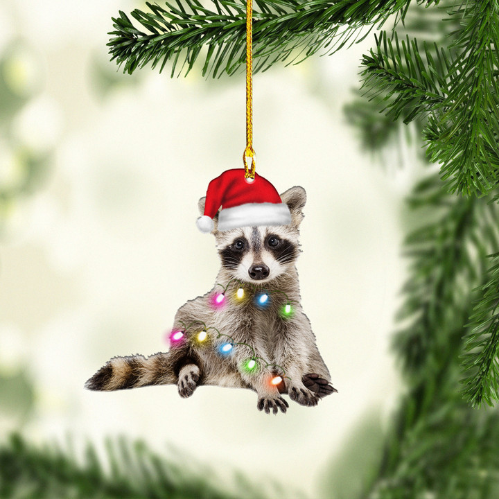 Raccoon Christmas NI1711033YR Ornaments, 2D Flat Ornament