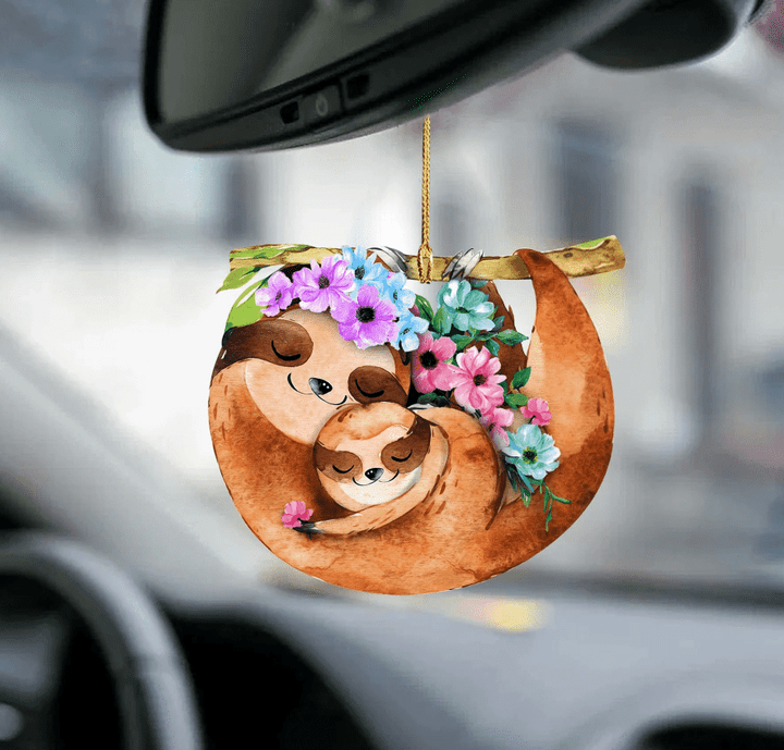 Sloth Mother And Flowers Sloth YC0611975CL Ornaments, 2D Flat Ornament
