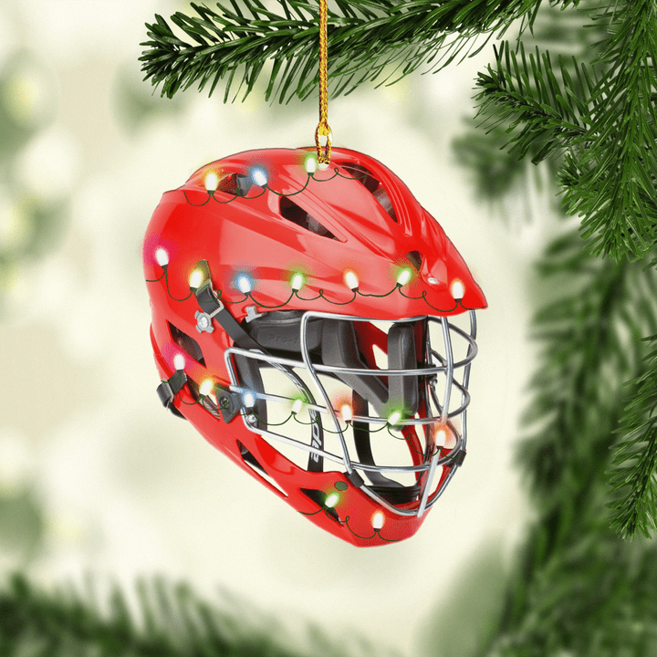 Red Lacrosse Helmet NI2711012XB Ornaments, 2D Flat Ornament