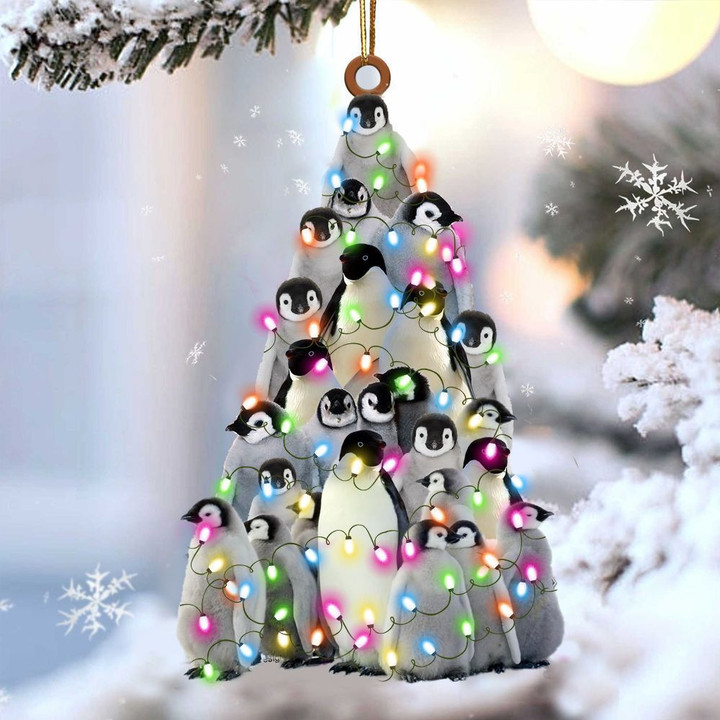 Penguin Xmas Tree YW0511062CL Ornaments, 2D Flat Ornament