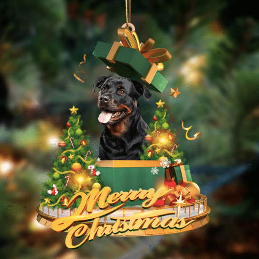 Rottweiler Christmas YC0811170CL Ornaments, 2D Flat Ornament