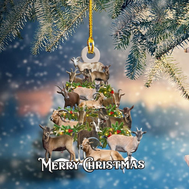 Goat Christmas Tree YC0611290CL Ornaments, 2D Flat Ornament
