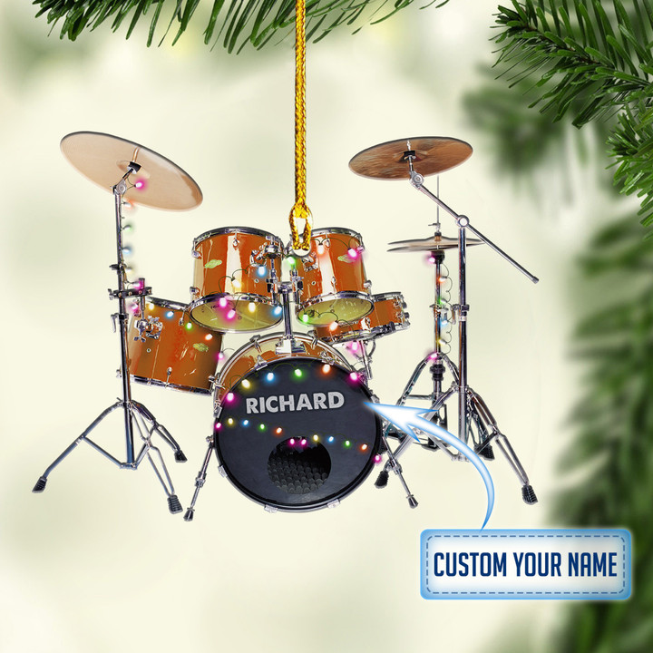 Personalized Drum Christmas XS051107YJ Ornaments, 2D Flat Ornament