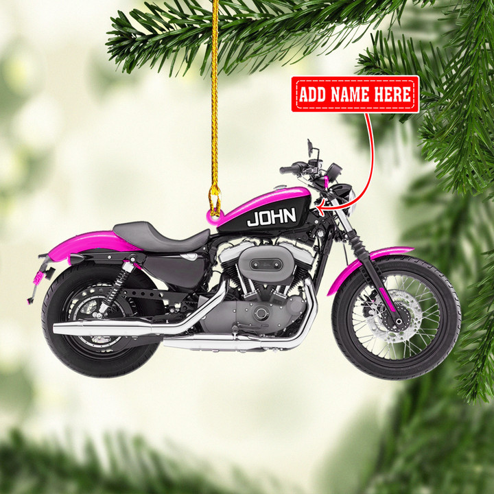 Personalized Pink Motorcycle NI3011009YR Ornaments, 2D Flat Ornament
