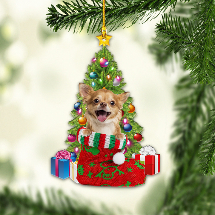 Chihuahua in a Christmas NI0312036YR Ornaments, 2D Flat Ornament