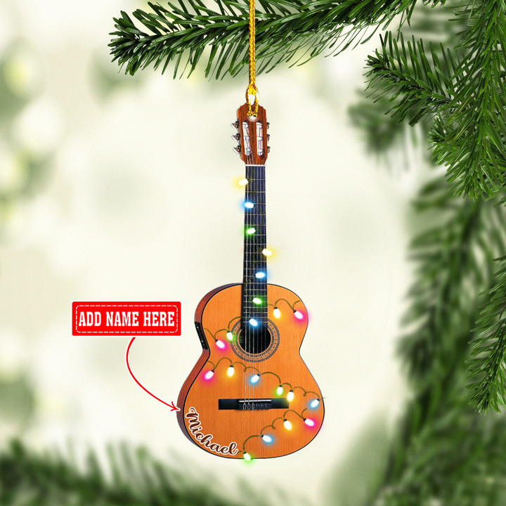 Personalized Acoustic Guitar NI0212012YC Ornaments, 2D Flat Ornament