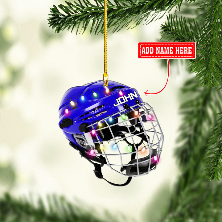 Personalized Hockey Helmet NI2611004YR Ornaments, 2D Flat Ornament