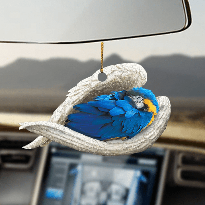 Blue And Gold Macaw Sleeping Angel For Bird YC0611814CL Ornaments, 2D Flat Ornament