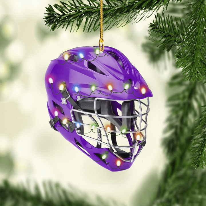 Purple Lacrosse Helmet NI2711015XB Ornaments, 2D Flat Ornament