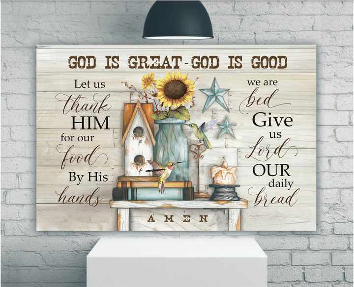 God Is Great- God Is Good, Jesus Landscape Canvas Prints, Christian Wall Art