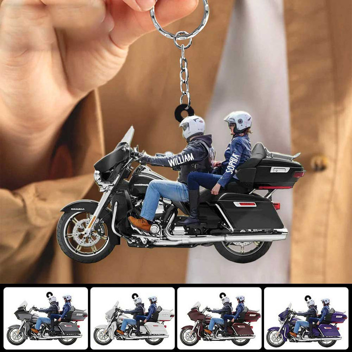 2022 New Release Personalized Biker Couple Ultra Limited Motorcycle Acrylic 2D Keychain for Husband and Wife