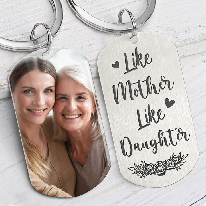 Like Mother Like Daughter, Personalized 2D Keychain, Gifts For Mother Custom Photo Mom and Daughter, Mom and Son 2D Keychain