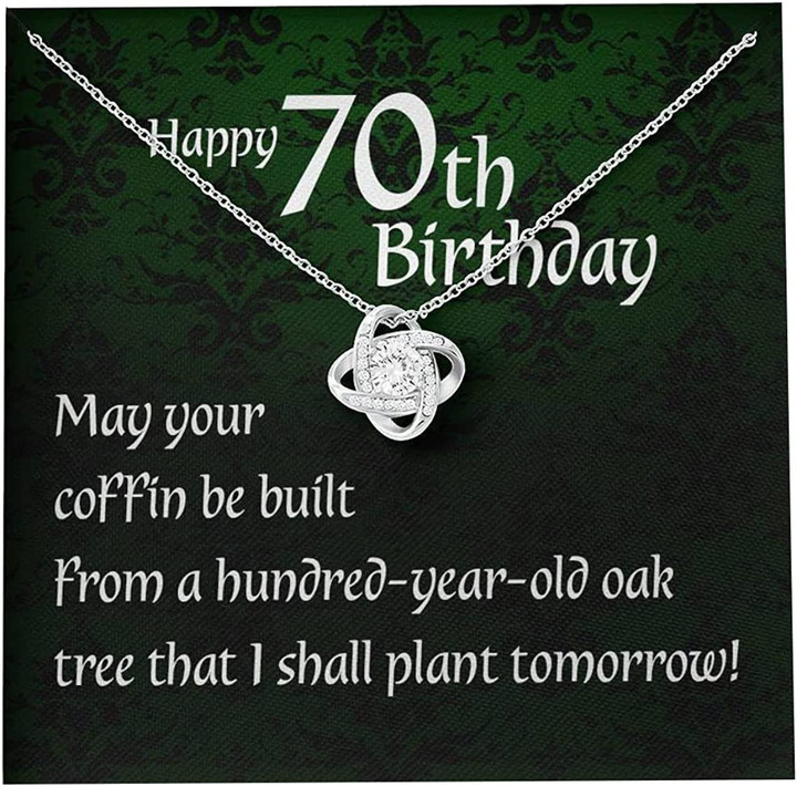 70th Birthday Necklace Birthday Necklace Gift Box With Floral Card For 70 Years Old Lady Gift For Grandma On 70th Birthday Longevity gift - 1