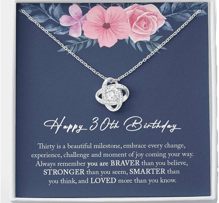 30th Birthday  Necklace  Personalized Birthday Gift for Her Custom Birthday Year Gift for Women Happy 30th Birthday Friend 30th Birthday Necklaces styles On Birthday Xmas w Message Card  Box - 1