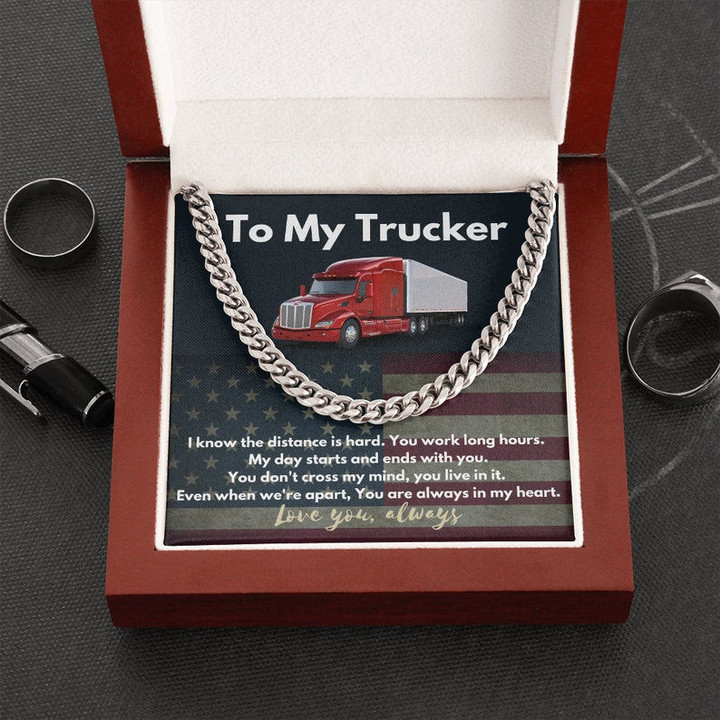 To My Trucker Necklace To My Husband Gift From Wife To My Boyfriend Fathers Day Gift Birthday Gift Truck Driver Wife - 1