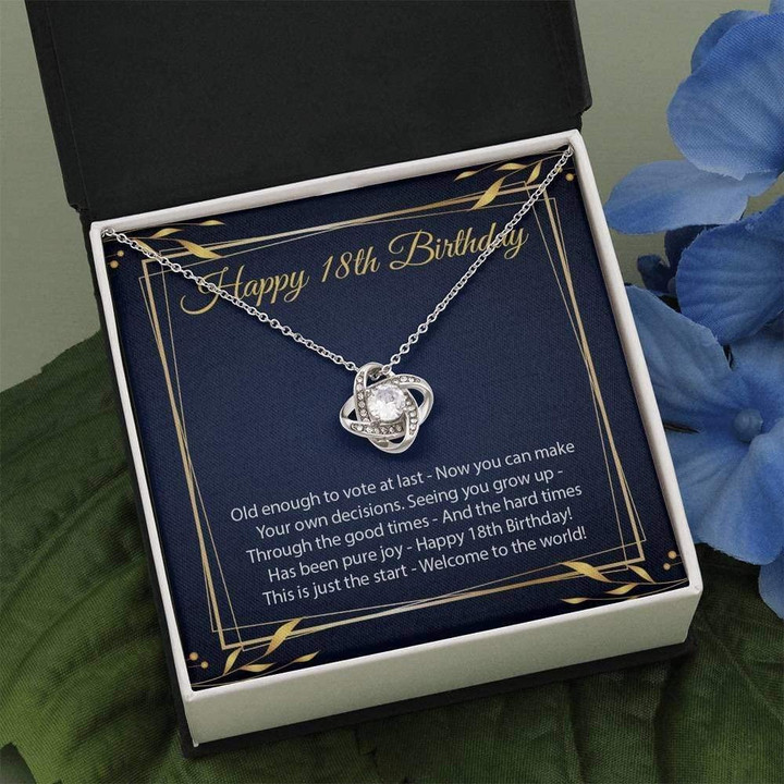 18th Birthday Necklace Handmade Jewelry - Personalized Gifts Custom Card Message Necklace Handmade Necklace Happy 18th Birthday Necklace with Message Card  Gift for 18th Birthday - 1