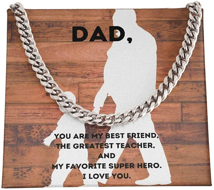 Dad You Are My Best Friend Cuban Link Chain Necklace For Dad Necklace For Fathers Day Gift For Fathers Day Cuban Link Chain Necklace For Dad Personalized Gift For Dad - 1
