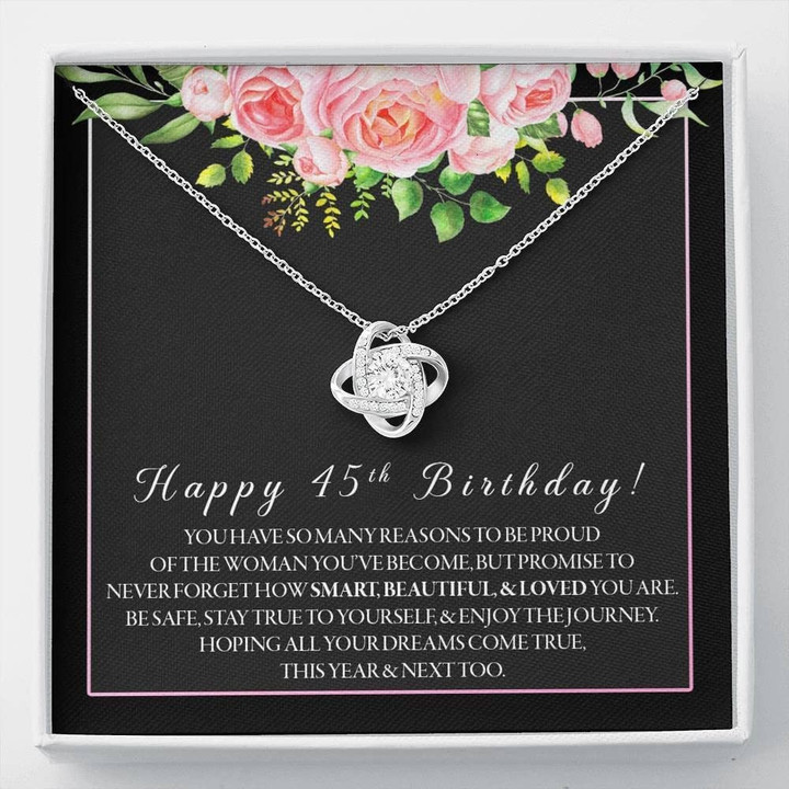45th Birthday Necklace Gift Necklace for Her Womens birthday jewelry for daughter mother grandmother 45th Birthday Jewelry Message Card Necklace Handmade Jewelry - 1