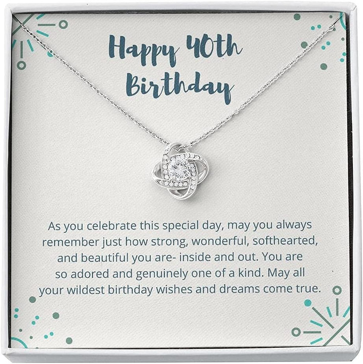 40th birthday necklace Knot Necklace  I Daughter Sister Best Friend 40th Birthday Gift I 40th Birthday Gift for Womenr Anniversary Gift Necklace Jewelry With Message Card  Box - 1
