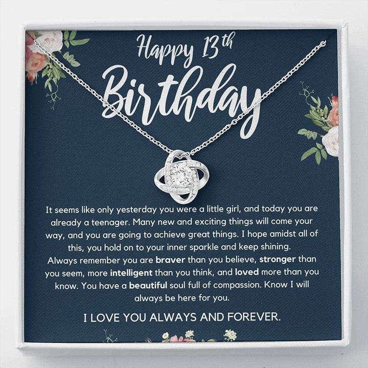 13th Birthday Neaklace 13th Birthday Card Teen Birthday Card Teenager Gift 13th Birthday Gift Teenager Necklace Personalized Gift One Size - 1