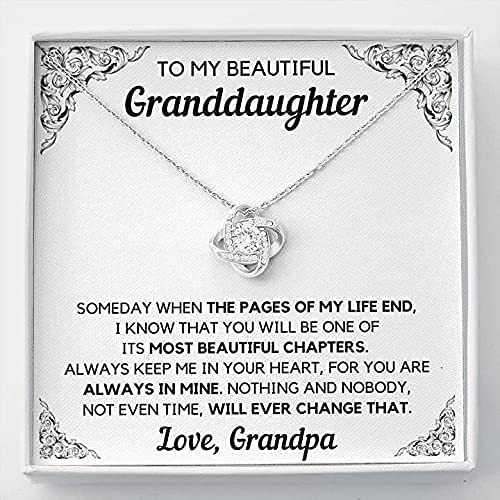 Message Jewelry - Gift For Granddaughter From Grandpa Necklace Necklace Pendant Birthday Gift Gifts Women Graduation Grad Christmas One Size - 1