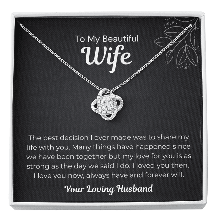 Pamaheart- Love Knot Necklace- To My Wife You Are the Best Decision Necklace  Limited Edition - 1