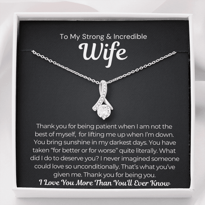 Pamaheart- Alluring Beauty Necklace- What Did I Do to Deserve You Wife Necklace Gift For Wife Christmas - 1