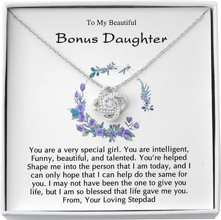 To My Bonus Daughter-Necklace My Stepdaughter from Stepdad Wedding Gift B-day Christmas anniversary Necklace Handpicked Daughter Gift Unique Gift Necklace for Birthday Anniversary - 1