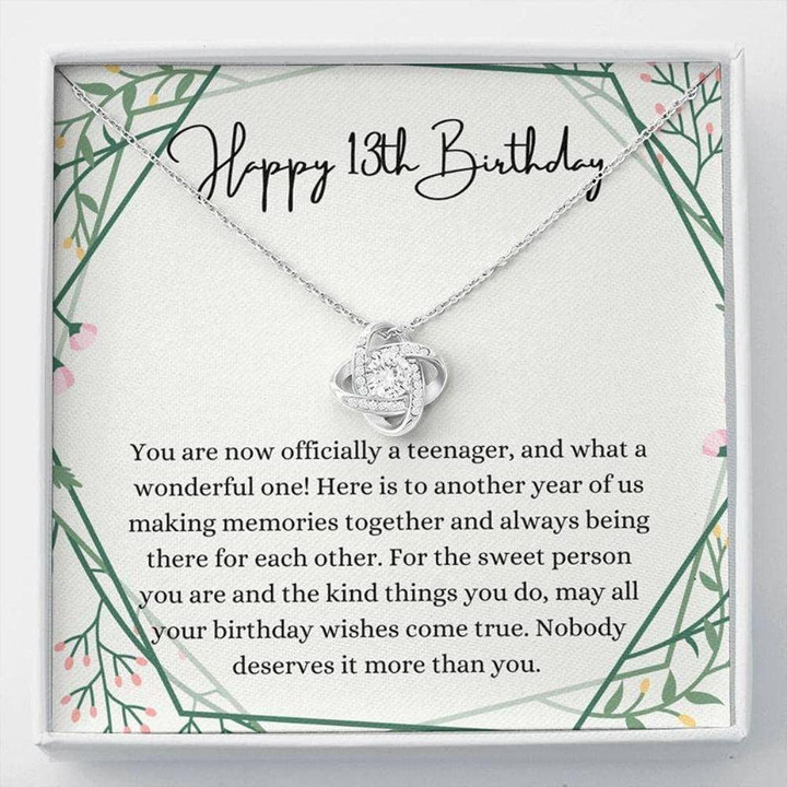 13th Birthday Neaklace Love Knot 13th Birthday Girl 13th Birthday Gift Official Teenager Thirteenth Birthday Necklace Gift For 13 Year Old Girl Gifts - 1