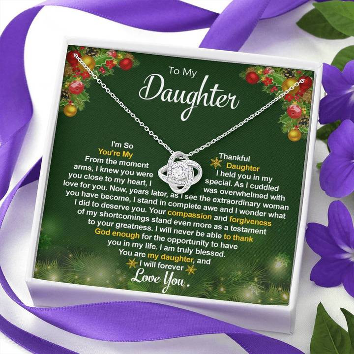 To My Daughter Necklace - Im so Thankful youre My Daughter  Love Knot Necklace - 1