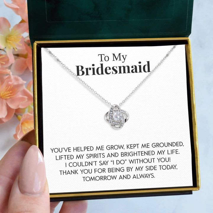 Pamaheart - To My Bridesmaid  By My Side  Love Knot Necklace Gift For Birthday Christmas Mothers Day - 1