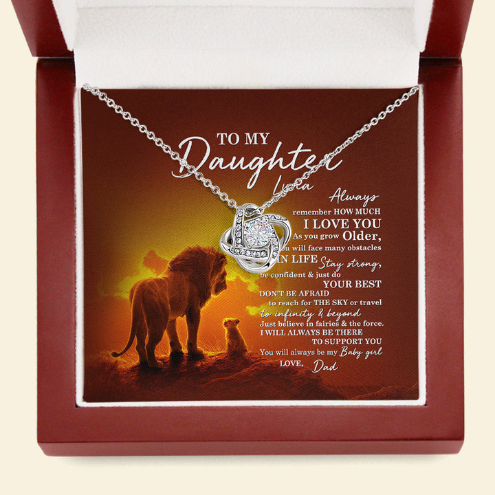 To My Daughter Necklace You will always be my baby girl Love Knot Necklace XL043F - 1
