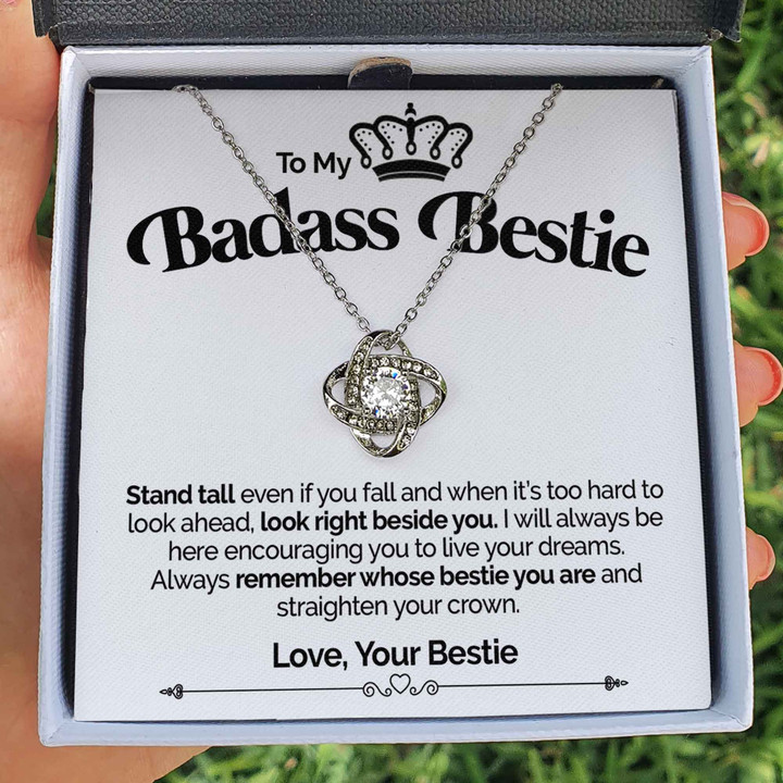 Pamaheart- To My Badass Bestie - Stand Tall - Love Knot Necklace Christmas Day - 1