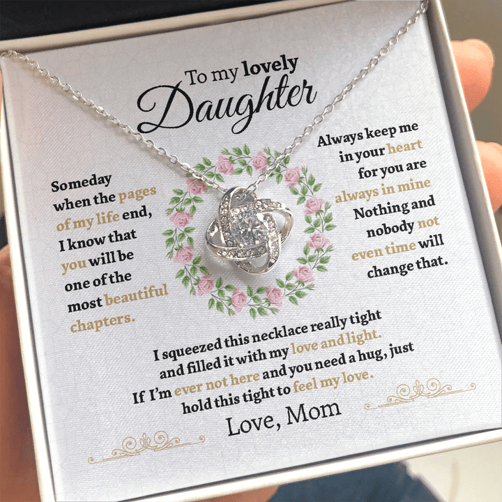 To My Lovely Daughter - Nothing And Nobody Not Even Time Will Change That - Necklace For Daughter Love Knot Necklace - 1
