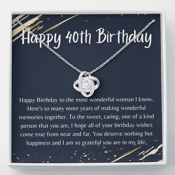 40th Birthday Necklace Love Knot Necklace 40th birthday gift necklace love knot necklace for women 40th birthday gift personalized 40th  Unique Gift Necklace for Birthday - 1