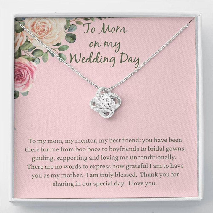 Wedding Necklace Gift Mother of the Bride Necklace Gift from Daughter Gratitude Gift from Bride I Love You Mom Fall Wedding Gifts Mom Love Necklaces With Light Box And Message Card - 1