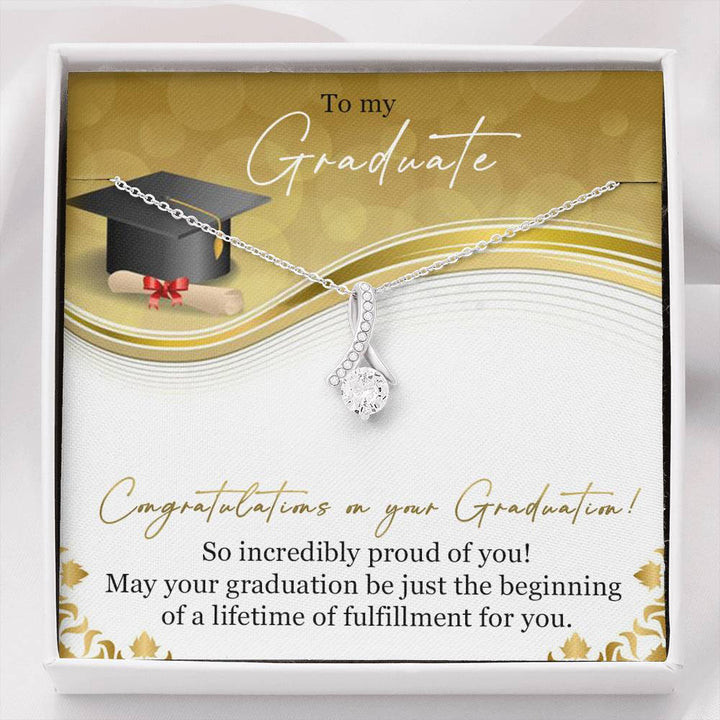 Graduation Necklace Gift - So Incredibly proud of you - College High School Senior Master Graduation Gift - Class of 2022 Alluring Beauty Necklace - LX036L - 1