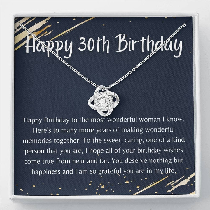 30th Birthday Necklace Love Knot Necklace 30th Birthday gift for her 30th birthday gifts love knot necklace with card 30th birthday gift necklace Unique Gift Necklace for Birthday - 1