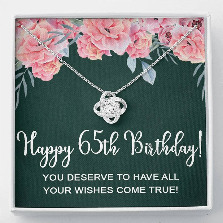 65th Birthday Necklace  Gifts for Women Necklace 65 Years Old Jewelry Gift Birthday Gift for Mom Love Knot Necklace Unique Gift Necklace for Birthday Anniversary - 1